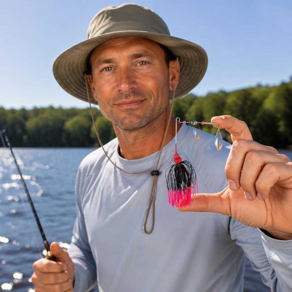 Bionic Silicone Fishing Lure 14g Spinnerbait with Dual Rotating Blades and Composite Skirt for Bottom Protection and Enhanced Water Movement