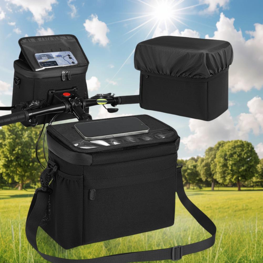 6L Bike Front Picnic Bag Large Capacity Waterproof Front Basket Leakproof Insulated Cooler Lunch Bag for Cycling