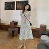 Summer Floral Temperament Skirt, Medium Length Short Sleeved French Fresh and Sweet Dress, Fairy Dress, Fashionable Women's Clothing