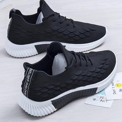2025 Außenhandel Flyknit Damen Schuhe Mesh atmungsaktiv Studentenschuhe Damen Schnürschuhe Freizeitschuhe trendige Sportschuhe