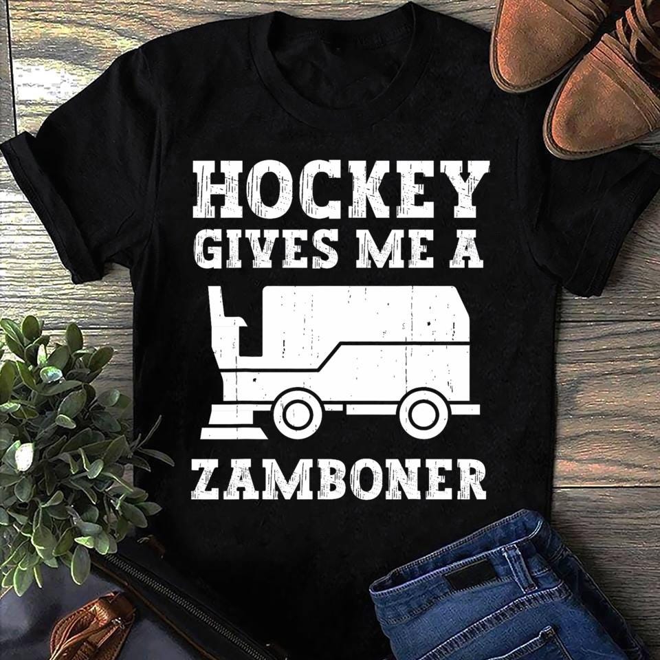 Hockey Gives Me A Zamboner Funny Hockey Best Gift For Ice Hockey Women T Shirts S чёрный