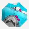 Hello Kitty, Shark Automatic Opening and Closing Parasol Compact Travel Umbrella with 8 Ribs for Women and Men Ideal Birthday/Christmas Gift