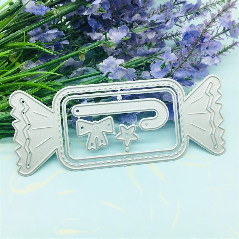 Christmas Candy Bow Design Pattern Metal Cutting Die Stencil for DIY Scrapbooking Album Photo Embossing Paper Card Craft Decor