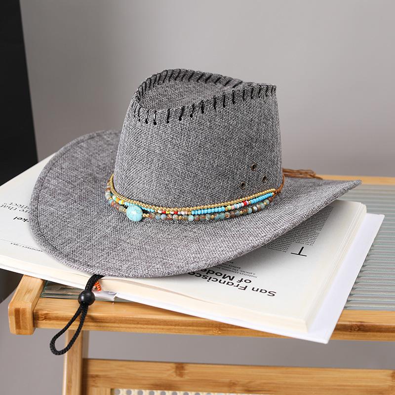 JYL TS DIY Woven Cowboy Hat Outdoor Sun Protection Woven Straw
