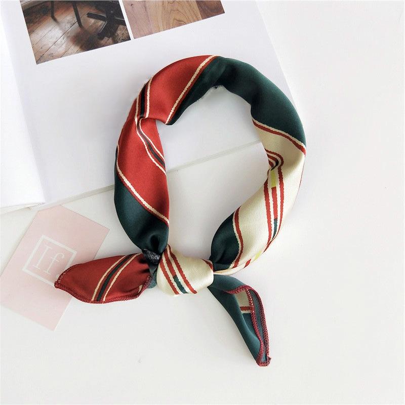 Luxury Square Scarf For Women Silk Feeling Shawl Satin Hijab Fashion Wraps Hair Bands Ribbon Headband Bag Accessories Headscarf