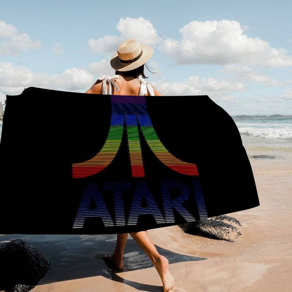 A-Atari Logo Microfiber Blanket Quick Drying Beach Towels Oversized Printing Super Absorbent Pool Towel Blanket