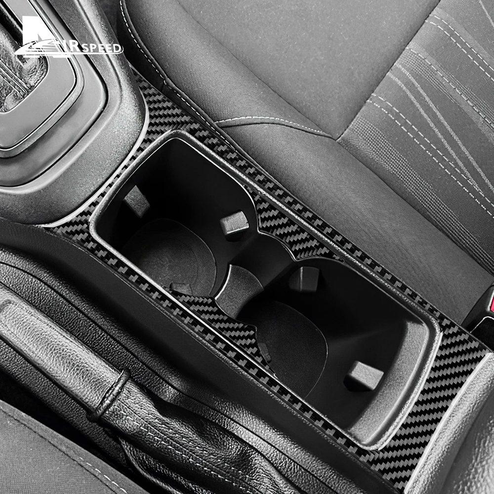 Echter Weicher Karbonfaser-Aufkleber für Ford Focus SE RS ST Ecoboost 2015 2016 2017 2018 Linkslenker Auto Schaltgetriebe Getränkehalter Panel Innenverkleidung