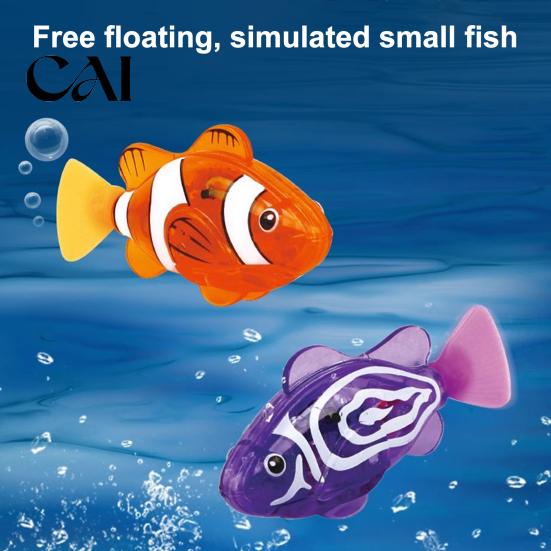 Glowing Fish Toy 4/6Pcs Water-Activated Electronic Toy, Waterproof Robotic Swimming with LED Light, Interactive for Bathtub, Pool, Aquarium