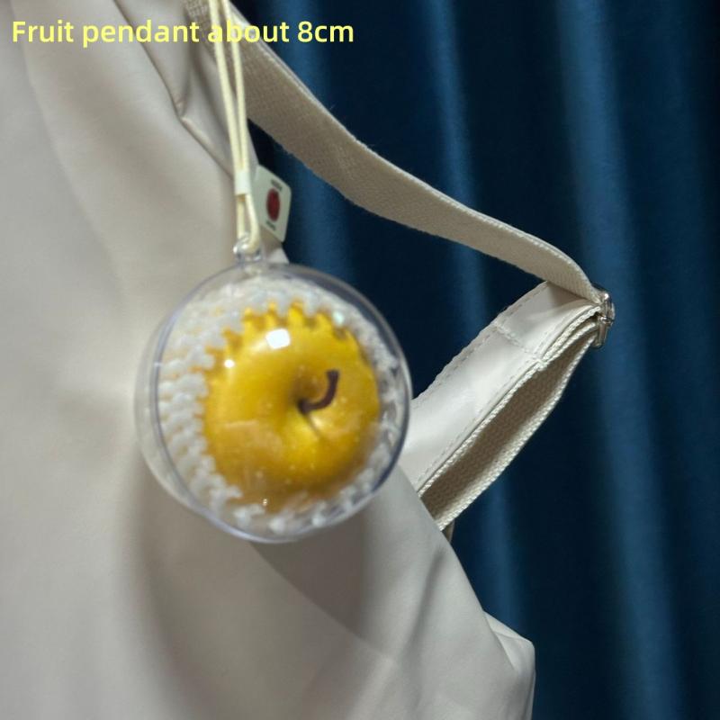 New Simulated Fruit Keychain Car Ornament Cute Foam Fruit Pendant Decoration Bag Charm Hangings Auto Interior Decor Accessories