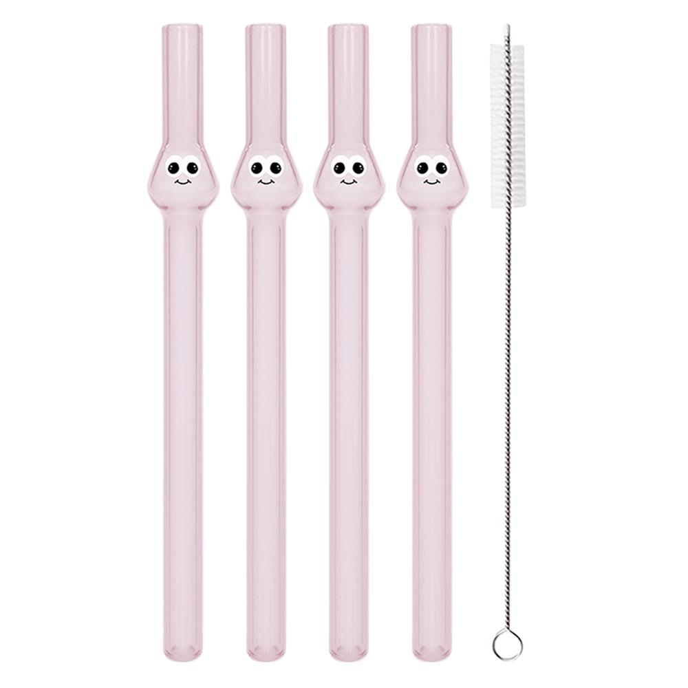 5Pcs Glass Boba Straws Reusable Glass Drinking Straws Wide Clear Straws 12mm Clear Smoothie Straws for Bubble Tea Milkshakes
