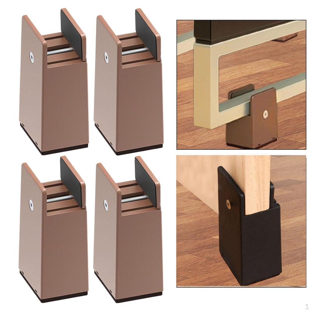 4 Pack Bed Leg Risers, Furniture Riser Blocks, Height Extensions for Desk Table, Living Room