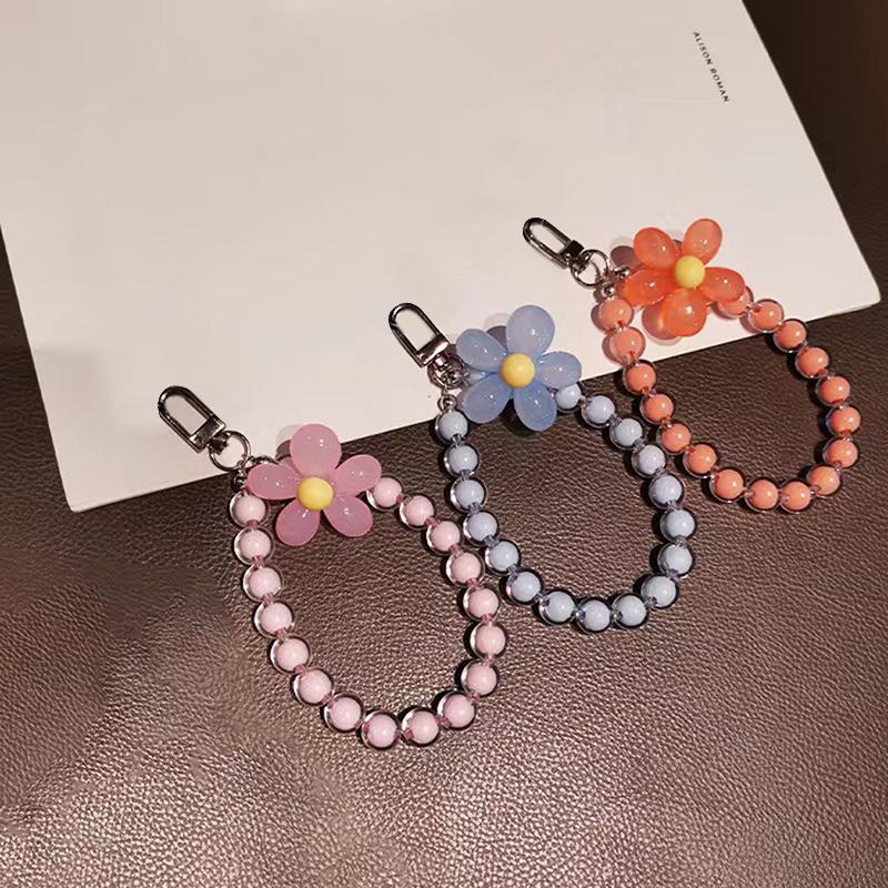 1 Stück Bunte Blume Perlen Handy Charm Strap Kette Lanyard Frauen Mädchen