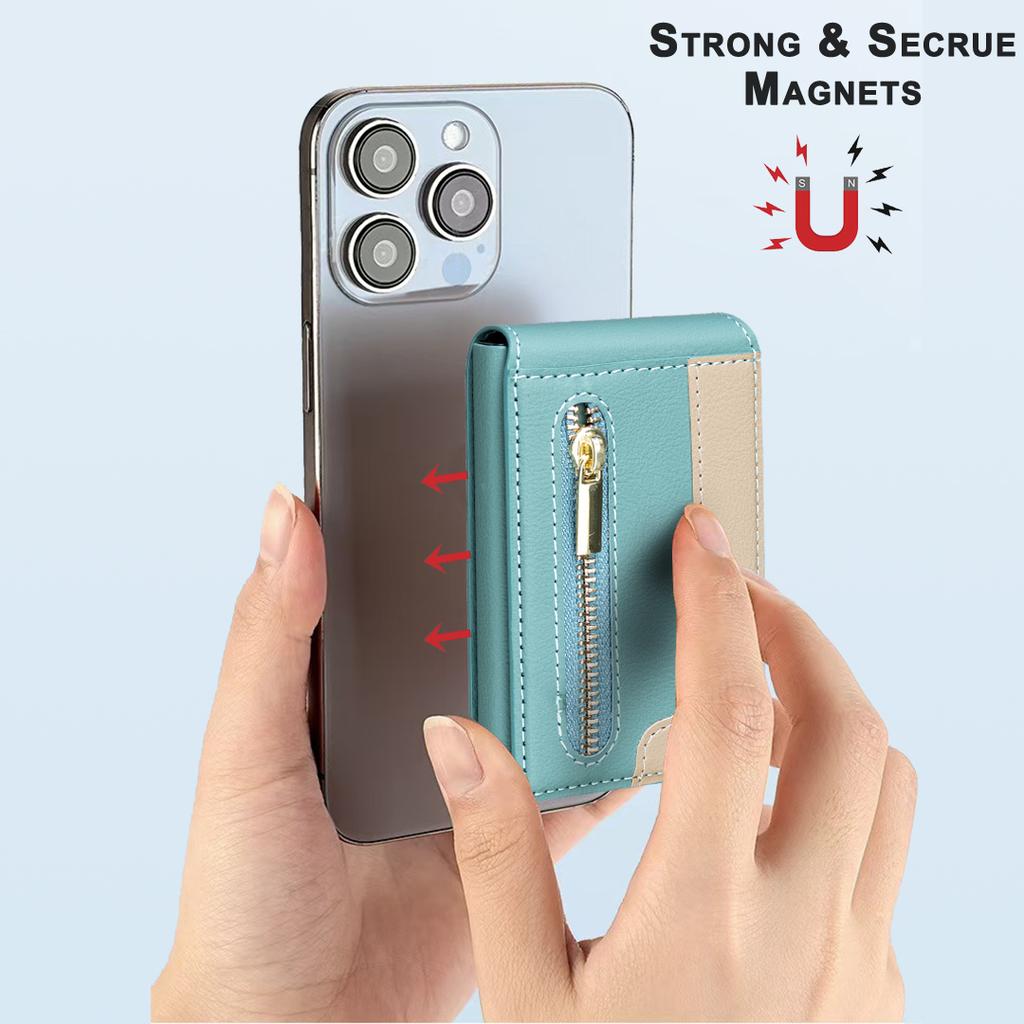 Luxury Business Zipper Magnetic PU Leather Wallet Card Holder For Men and Women Shockproof Slim Fit kickstand Cover
