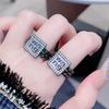 Cool Dark Punk Letters Slightly Inlaid Zir*****Pen Ring Female Cold Wind Personality Exquisite Ring