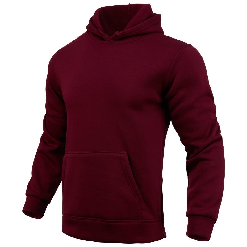 Solid Color Long Sleeve Pullover Hoodie Casual Sweatshirt For Men