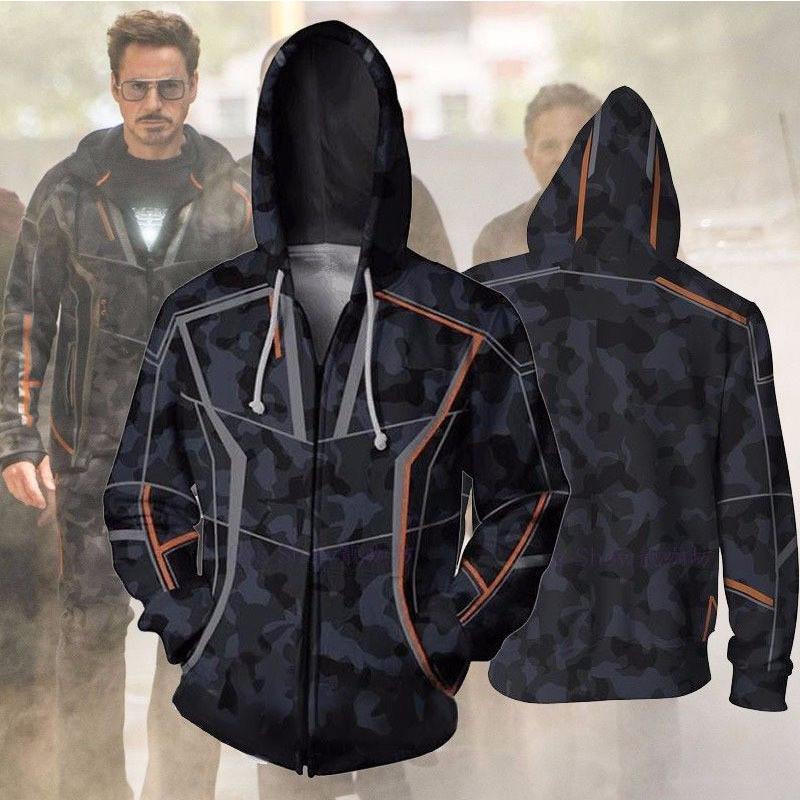 2025 Autumn/Winter Classic Marvel Series Men's Drawstring Zipper Hoodie