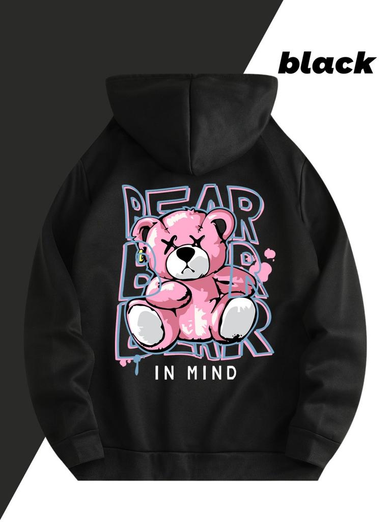 2025 Neue Herbst Herrenmode Bär Gedruckt Weicher und Bequemer Hoodie Outdoor Vielseitige Streetstyle Kleidung