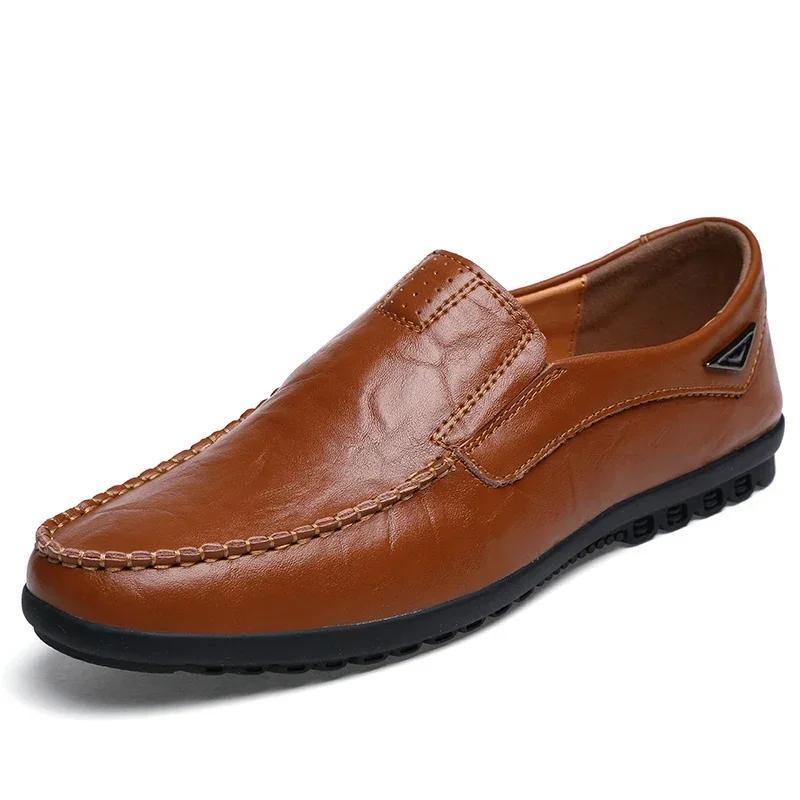 Fashion Luxury Handmade Leather Shoes for Men Men's Casual Shoes Slip on Loafers Lightweight Driving Shoes Men Flats Moccasins Hombres