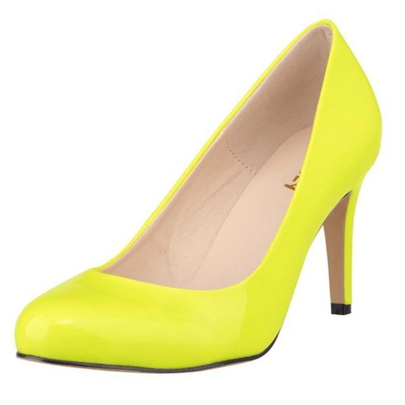 Neue klassische Frauen Pumps Sexy Runde Zehen 9cm Mid Med Kitten High Heels Schuhe Frühling Marke Design Schwarz Rot Kleid Hochzeit Schuhe