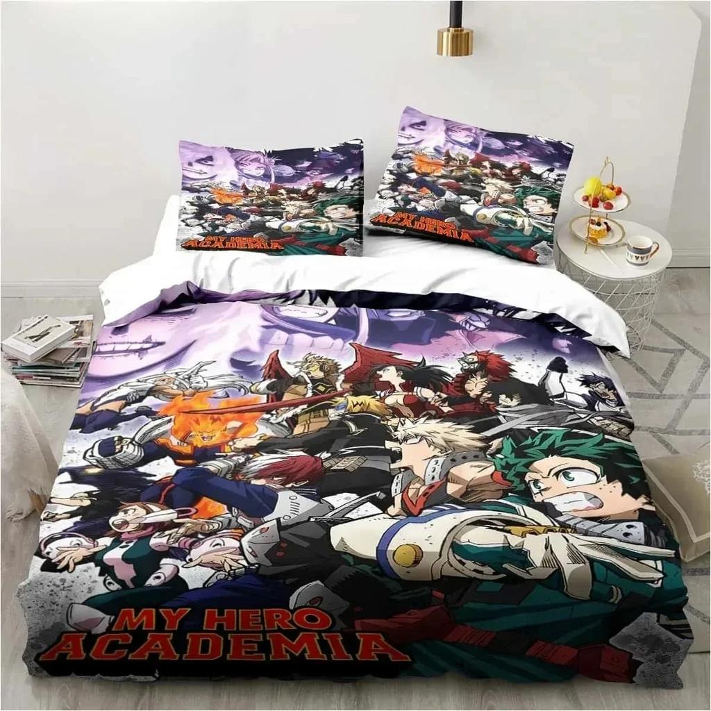 3D Print Bedding Gift Anime My Hero Academia Bedding Set Single Twin Full Queen King Size Bed Set Adult Kid Bedroom Home Textile