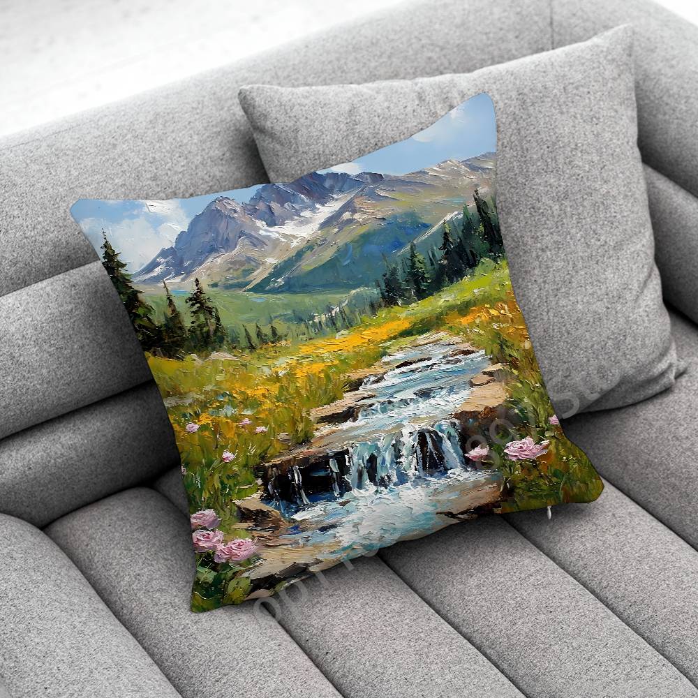 C-Claude Monet Garden Paint Throw Pillow Case For 55x55cm 40x40cm 45x45cm 50x50cm 30x30cm Square Office Pillowship Cover