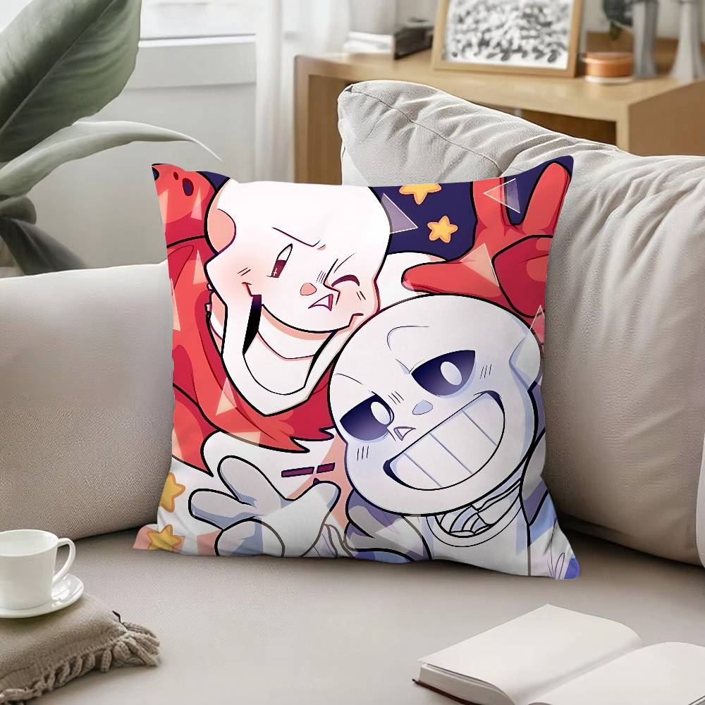 Süße H-Undertale Sans-W Kissenhülle Kissenbezug Weich Süß Dekokissenhülle Für Auto Sofa Kissenbezug Polyester Mit Reißverschluss