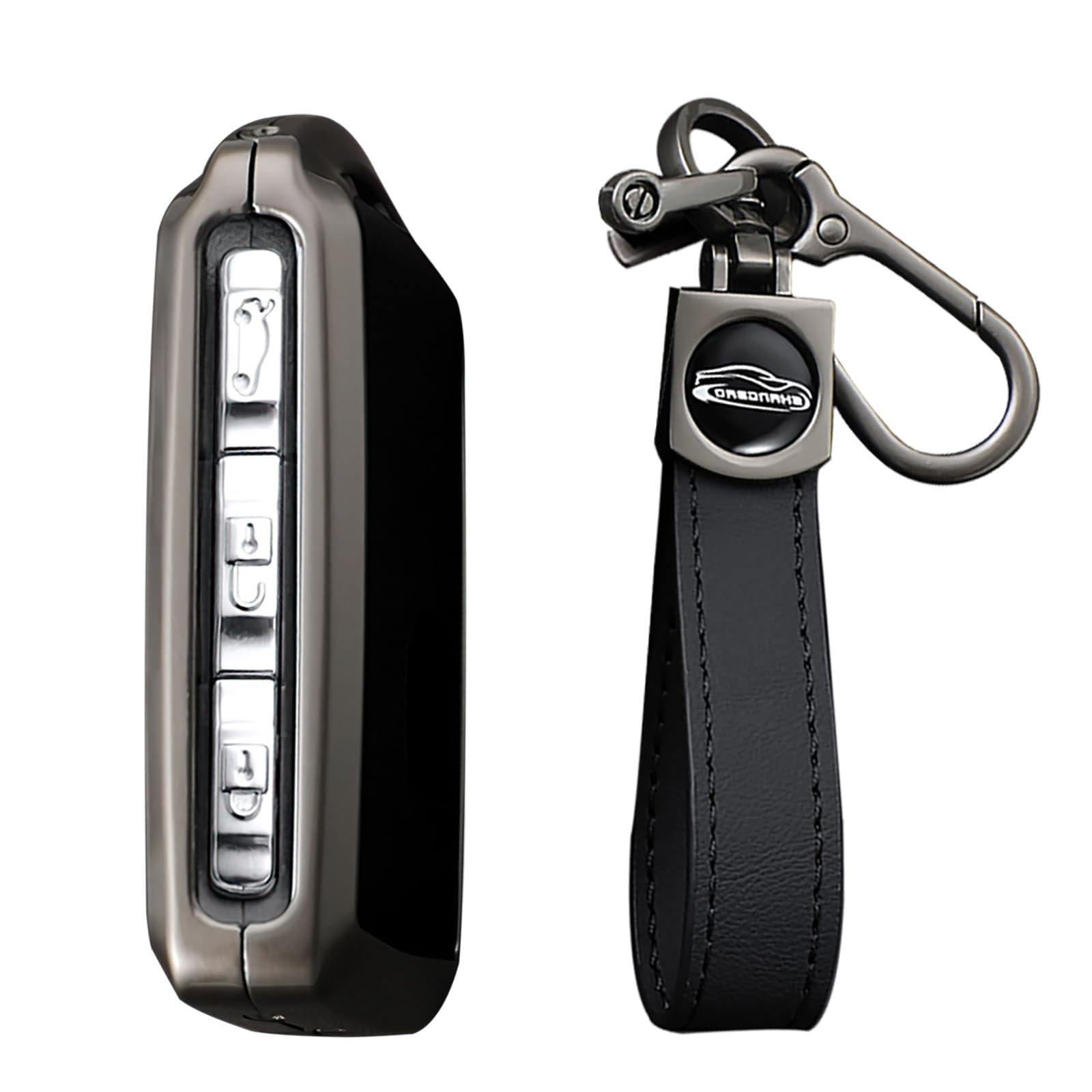 

KUNIO Специальный чехол для ключа с боковой кнопкой Volvo, держатель для ключа, крышка для ключа для Volvo XC40 чёрный