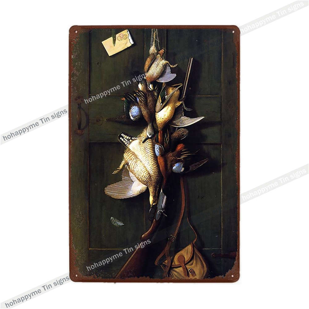 Metallschild im Vintage-Stil, für Männerhöhle, Blechmalerei, Poster, Jagdhunde, Hirsche, Retro-Wandkunst, Eisenplatten, Dekoration, Plakette, 20 x 30 cm