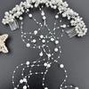 Women Hair Ornament Faux Pearl Rhinestone Flower Bridal Hair Comb Long Style Wedding Hair Accessories