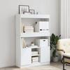 VidaXL Highboard White 92x33x140 Cm Engineered Wood, Bookcase, Modern Bookcase, Bookshelf, 3309609
