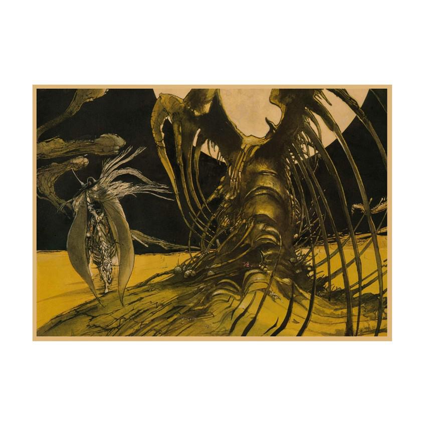 Yoshitaka Amano Retro Japanese Illustration Poster for Bar & Restaurant Wall Decor