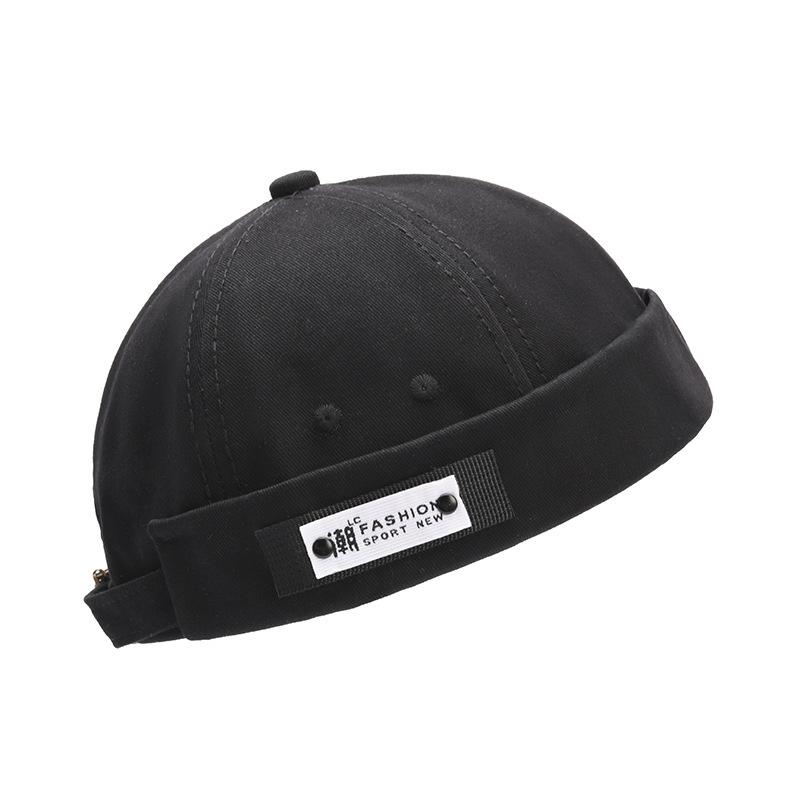 JYL TS DIY Korean Women Brimless Cap Solid Color Letter Print Cotton Hat