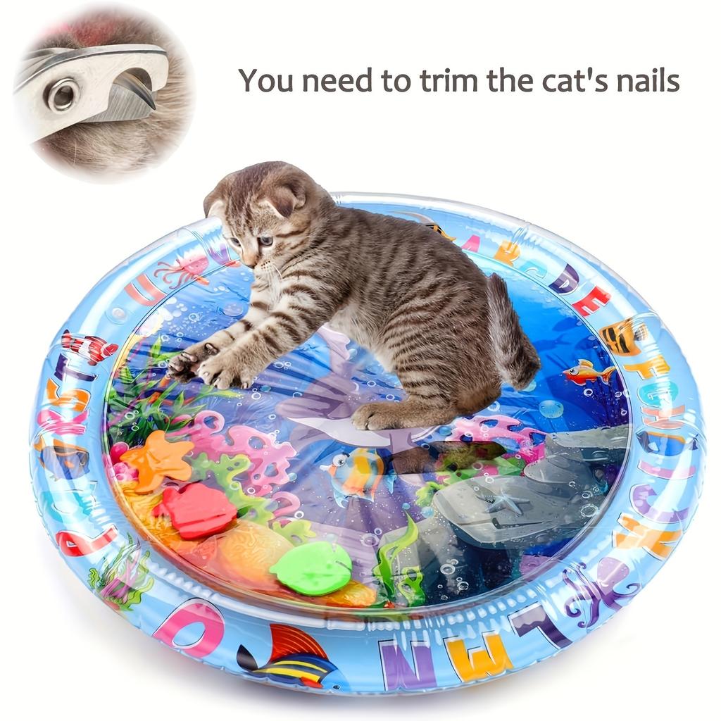 1pc Water Sensory Play Mat Thickened Inflatable Water Mat for Cat and Dog Pet Playmat with Fish Sea Ocean Theme Sensory Toy Water