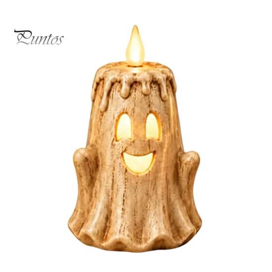 Decorative Figures for Living Room Halloween Ghost Candle Light Ornament, Resin Desktop Sculpture, Figurine Small Figurines Courtyard Decor