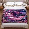 Axolotl Theme Soft Blanket Personalized Custom Name Text Print Warm Blanket Home Sofa Bedroom Decor