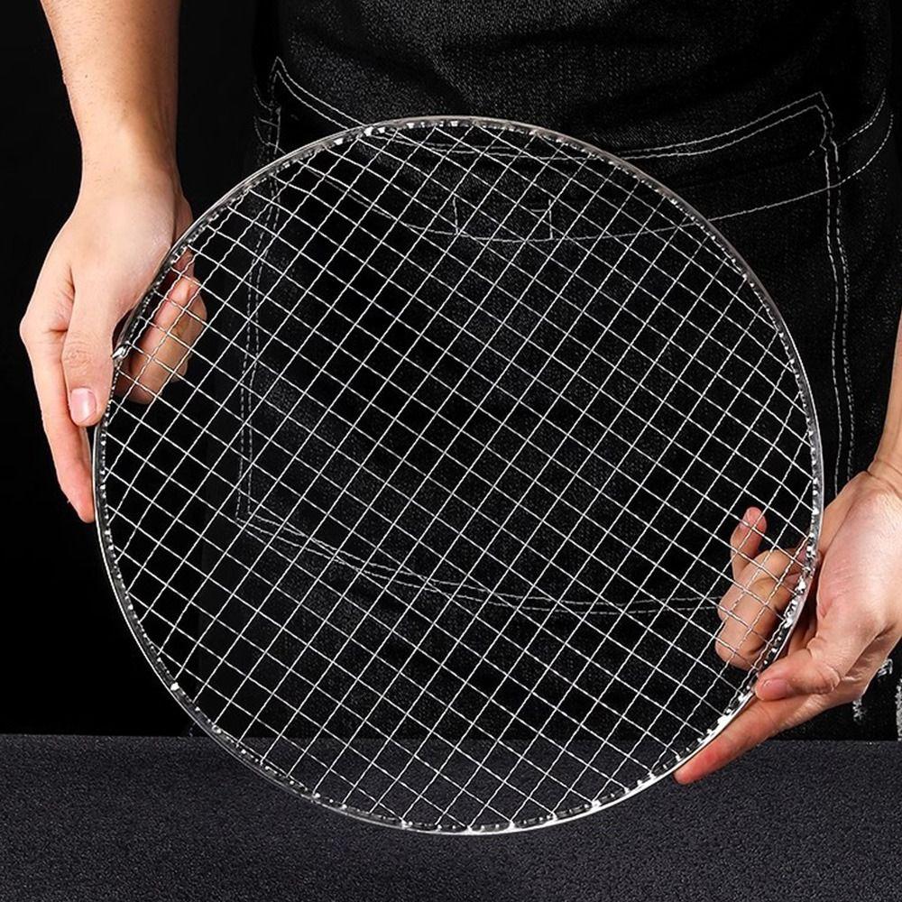 Round Wire Net Iron Roast Grate New BBQ Roasting Rack