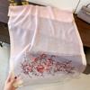 Imitation Silk Embroidered Long Silk Scarf for Women's Fashionable and Fashionable Mulberry Silk Sunscreen Scarf