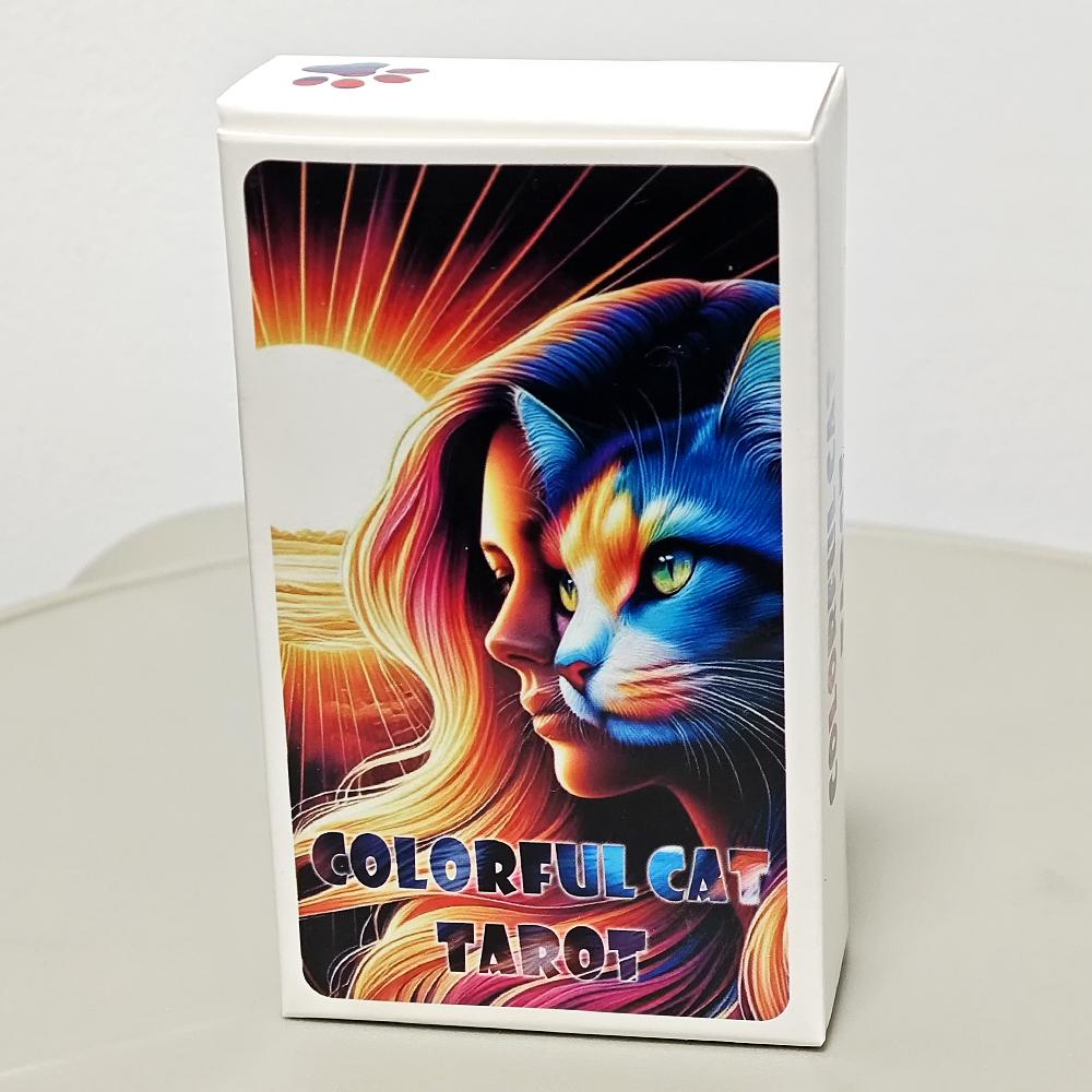 78 Carte dei Tarocchi del Gatto Colorate per Principianti Mazzo Felino Ricco di Colore e Fascino 10,3*6 cm