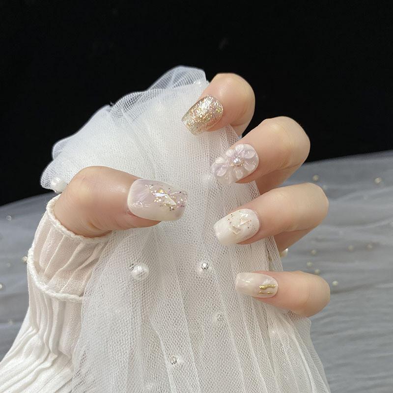 Nail Grade High Patch Halo Dyed Flower Fragrant Taro Purple Explod Sparkl White