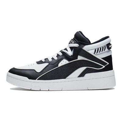 Comfortable Slip-Resistant Shock-Absorbing Mid-Top Skate Shoes Women Sneakers Black White AGCS324-3