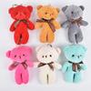 30Pcs New 21Color Tiny Bear Plush Doll Keychain 12Cm Cute Colorful Bear Animal Stuffed Plush Toys Girl Bag Pendant Children Gift