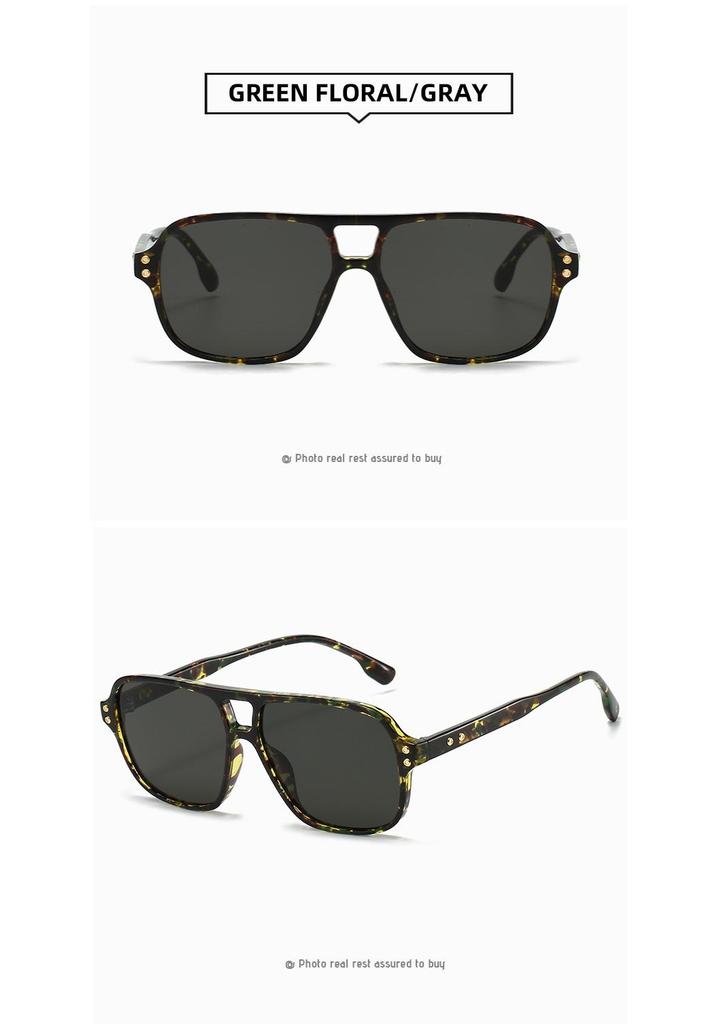 High-End Women's Retro Double Bridge Square Sunglasses
