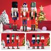 38CM Weihnachts-Nussknacker Holz-Nussknacker Puppe Ornament Tischdekoration Cartoon Walnuss-Soldat Heimdekoration