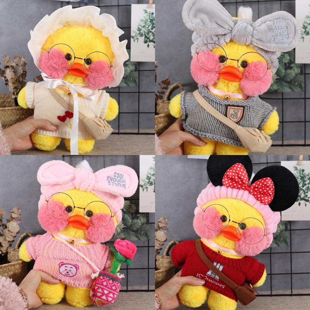 Miękka i Urocza 12"/30cm Lalafanfan Cafe Mimi Żółta Kaczuszka Kostium Pluszowa Zabawka