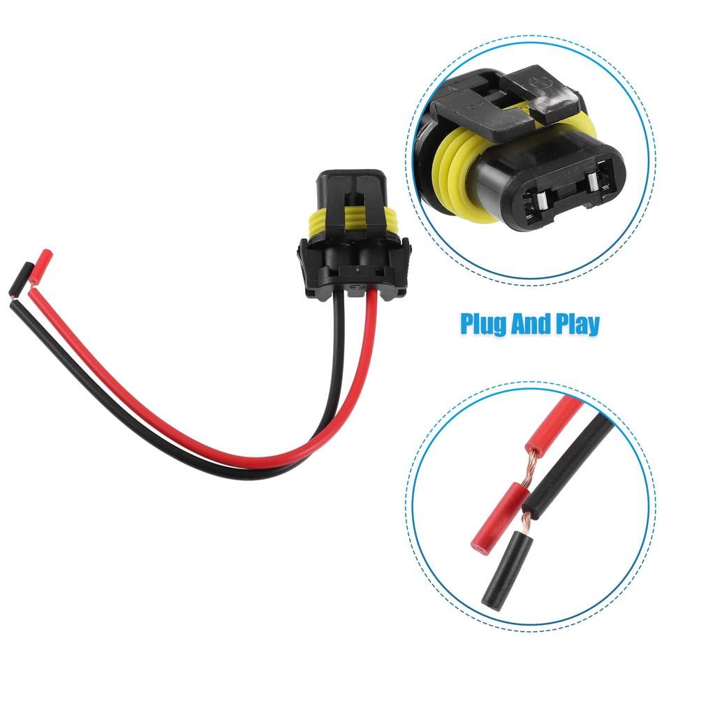 uxcell 2pcs Car Bulb Socket Adapter Wire Harness Plug for Headlight Fog Lights 9005 HB3 H10 9006 HB4