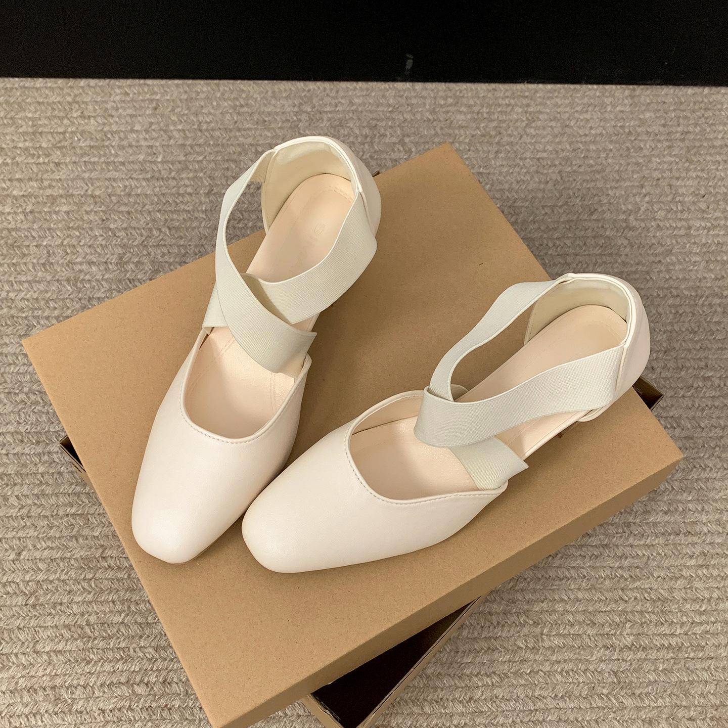 

Black retro thick heel Mary Jane high heels women s summer 2025 new fairy style with skirt and bag head sandals 42 бежевый