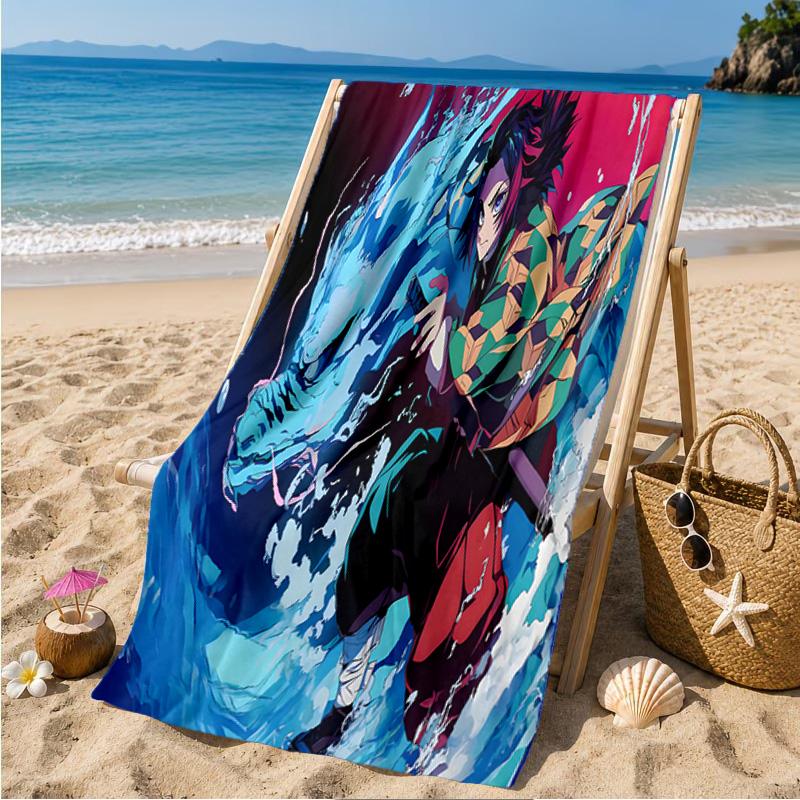 Butterfly Nezuko Fantasy Beach Towel Microfiber Beach Towel, Lightweight and Quick-Dry, for Summer Travel, Swimming Pool Fan Birthday Gift