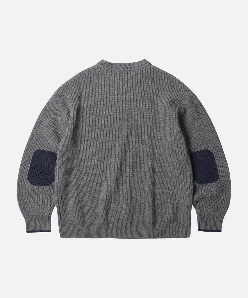 FRIZMWORKS Patch Round Pullover Knit _ Gray