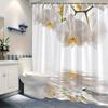 1 Piece Orchid Shower Curtain - White And Yellow Flowers Floating On The Water Delicate Petals Polyester Fabric Machine Washable
