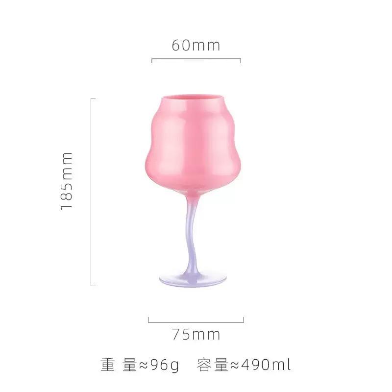 Hand Blown Creative Macaron Colored Twisted Cup Glassware Goblet Wine Glasses Goblet Red Wine Glass Cups for Home Party Use